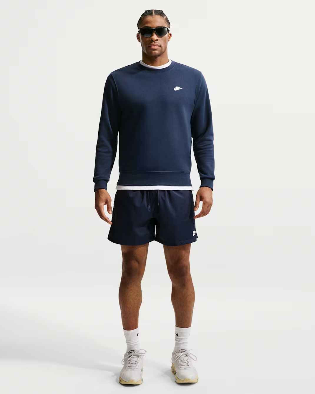 Свитшот Nike Club Fleece Crew, темно-синий/белый — фото 4