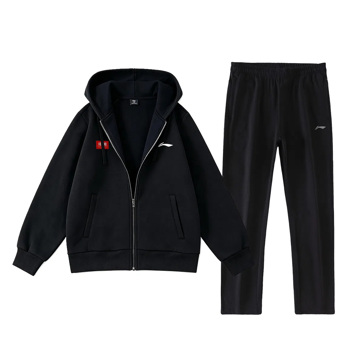 Детский комплект из худи и брюк с капюшоном Li-Ning, Black
