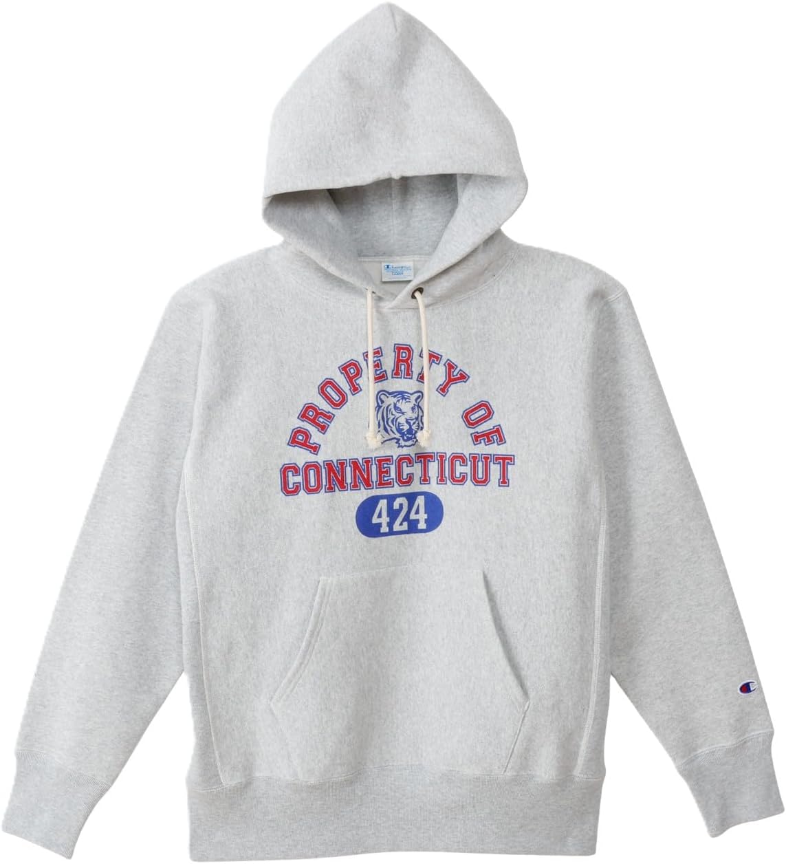 

Мужская толстовка Champion C3-C117 с капюшоном, обратным плетением, с длинным рукавом, плотность ткани 11,5 унций, на флисовой подкладке, с графическим принтом, обратным плетением, серебристо-серый