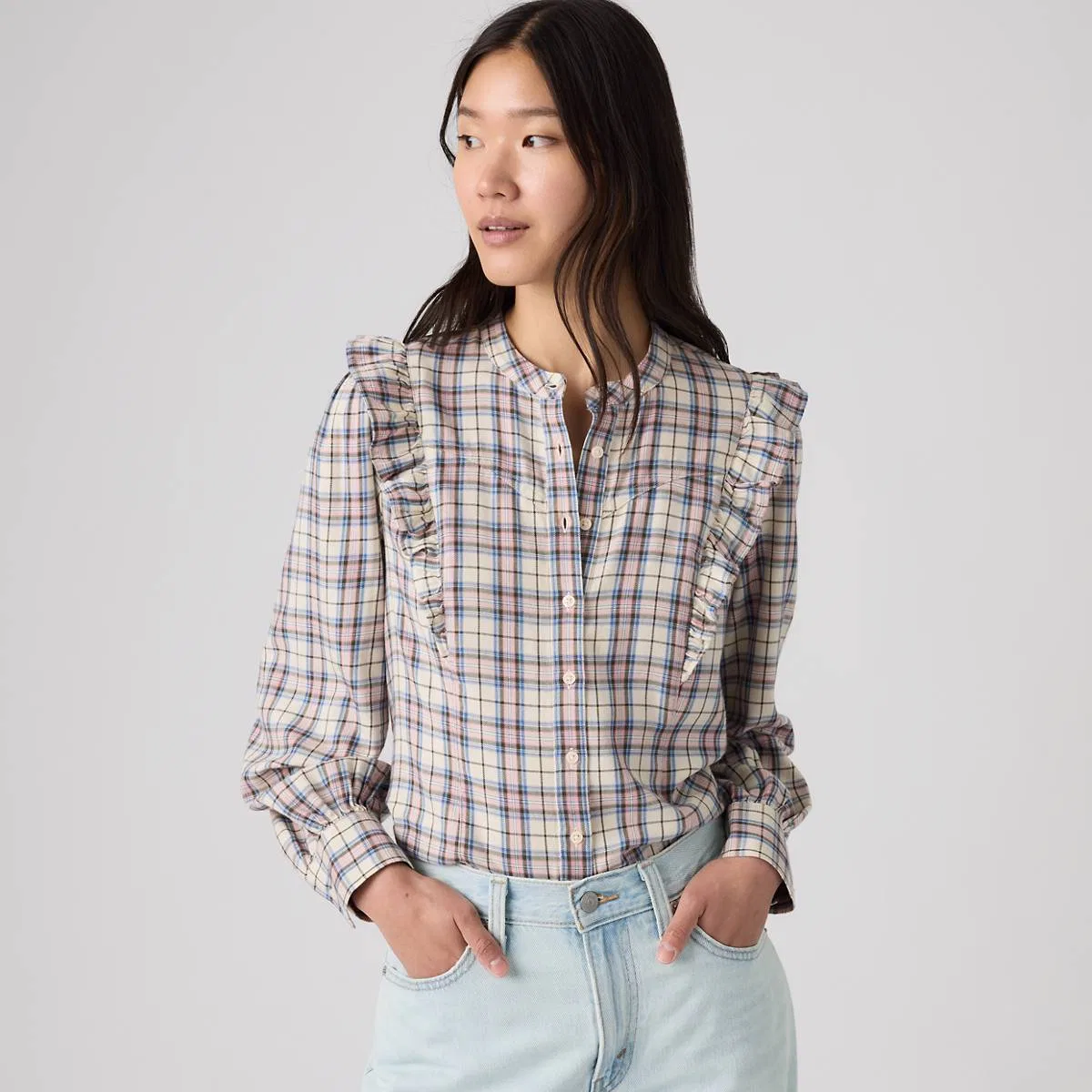 Рубашка в стиле вестерн Джесси Levi's, Poppi Plaid White Swan - Multi-Color