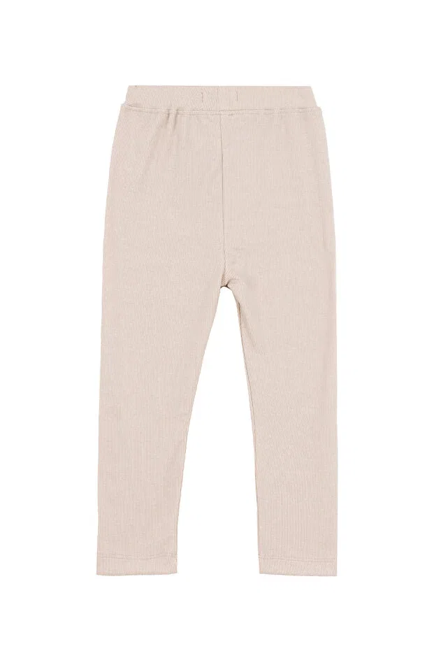 Детские леггинсы для девочек рифленые Basics Duffy Kids, Beige — фото 3