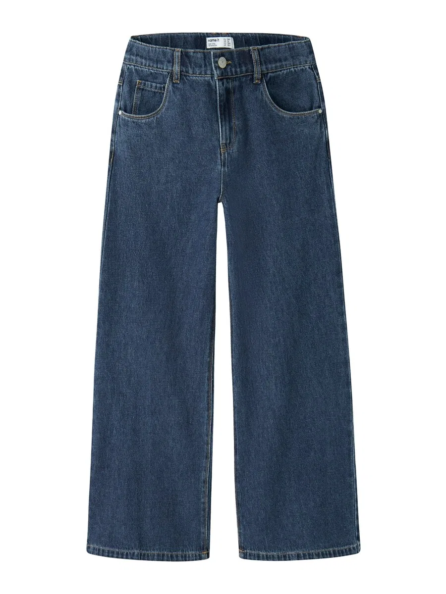 Джинсы NAME IT Wide leg Jeans 'NKFBella' темно-синего цвета