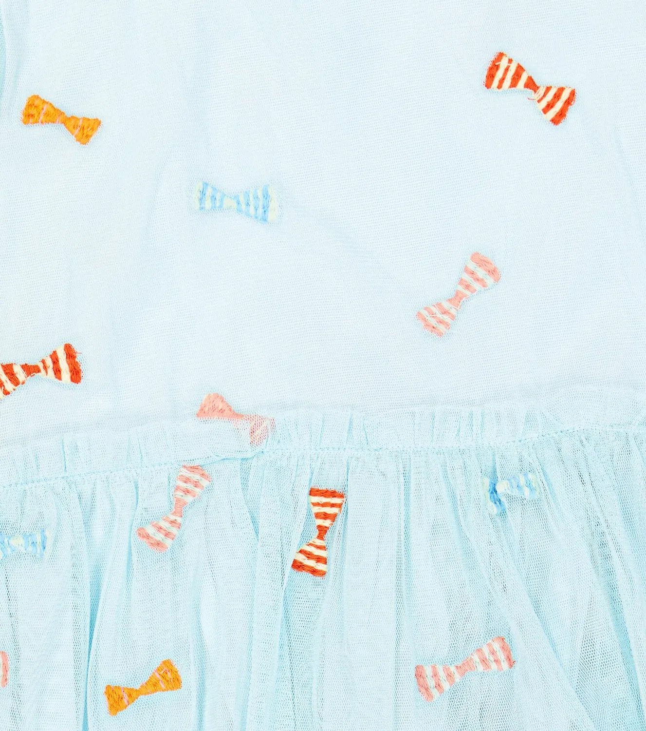 Платье с вышивкой и бантом Stella McCartney Kids, синий — фото 3