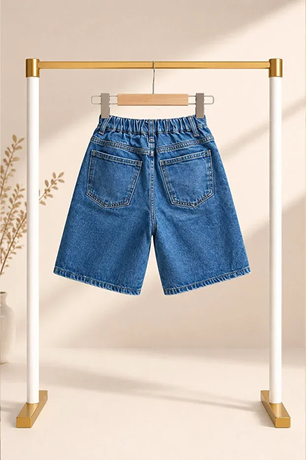 Детские джинсовые шорты для девочек Basics Poozkids, Blue — фото 3