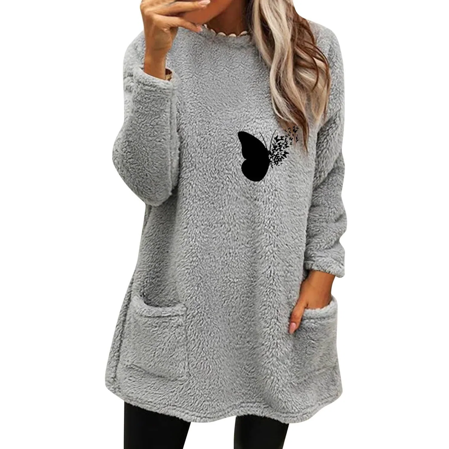Женское зимнее пальто с длинным рукавом, Grey