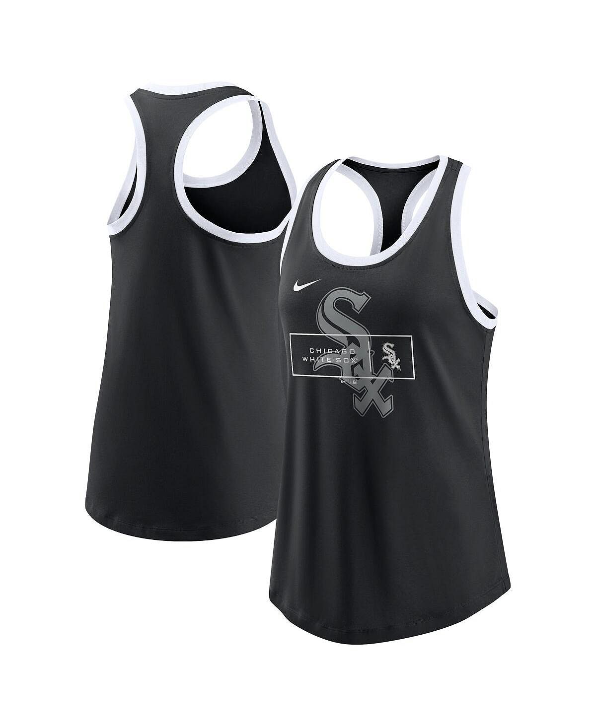 Черная женская майка chicago white sox x-ray racerback performance Nike, черный - фото