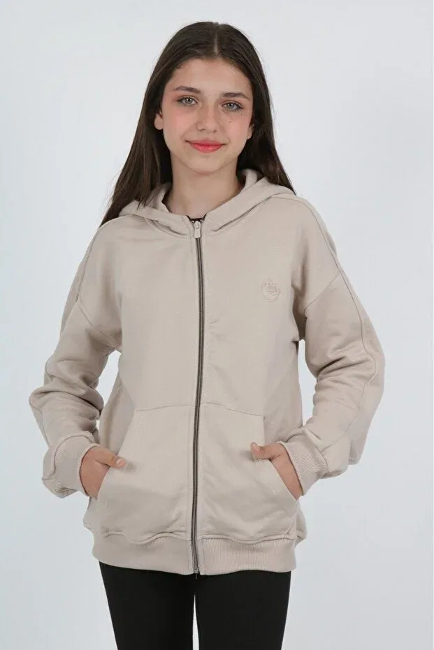 Детский кардиган для девочек с капюшоном Toontoy, Beige
