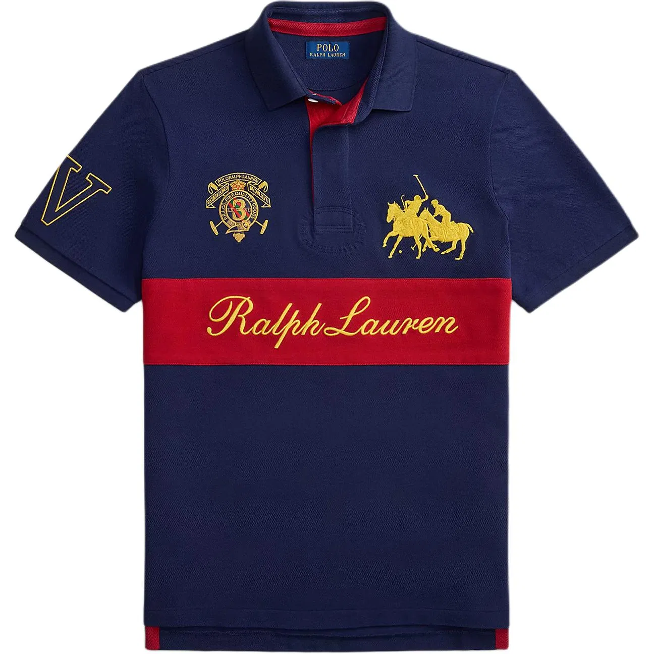 Поло Polo Ralph Lauren с вышивкой, Newport Marine Blue & Sweet Tomato