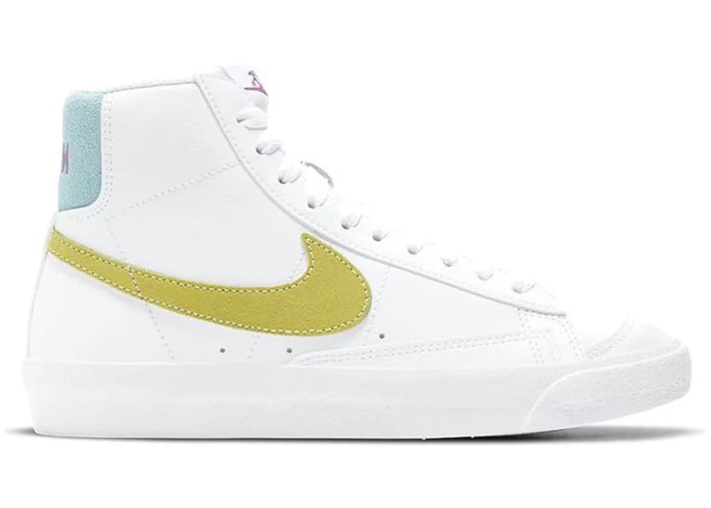 Детские кроссовки с высоким верхом Nike Blazer Mid 77, White/Glacier Blue/Violet Shock/Light Zitron