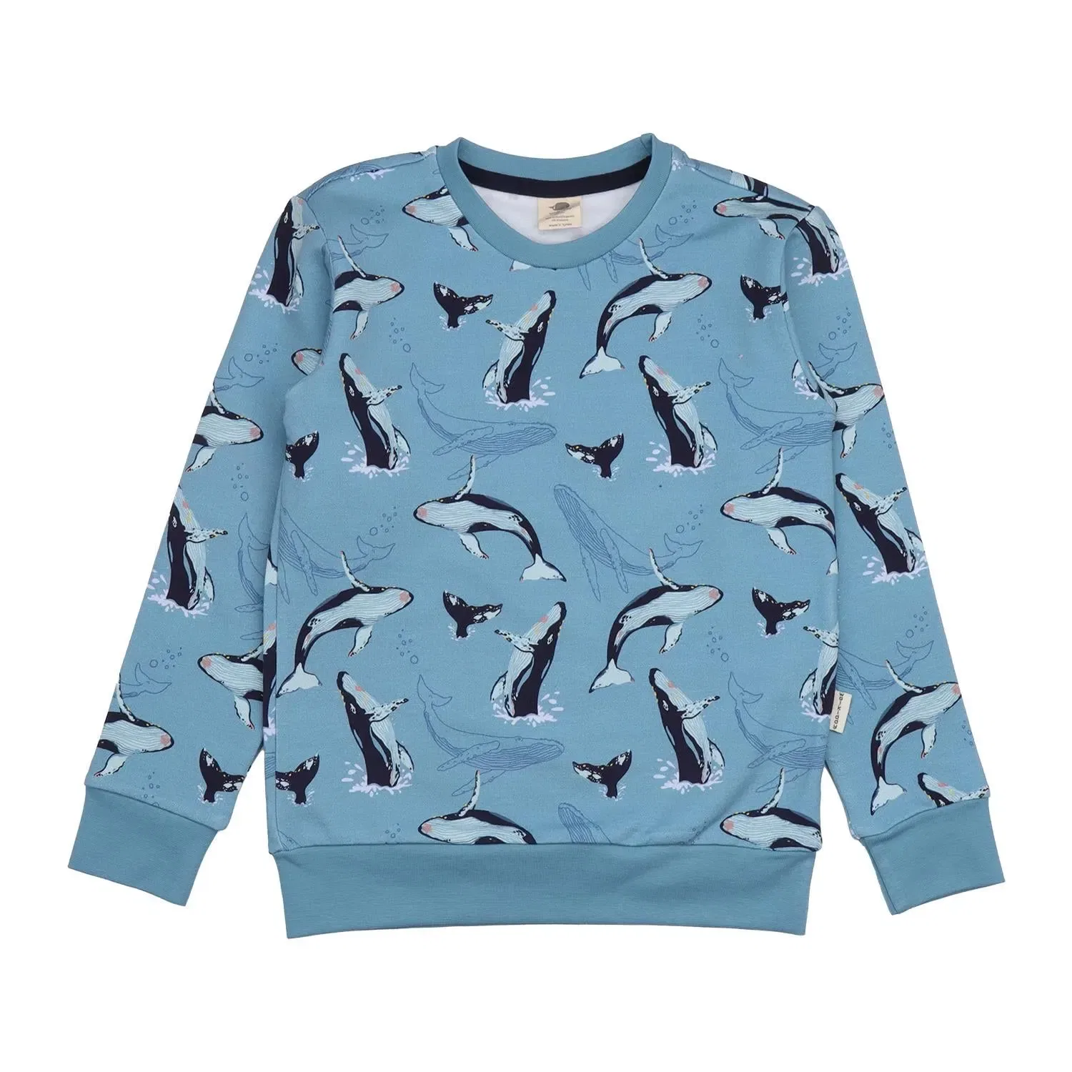 Свитшот с принтом Jumping Whales Walkiddy, синий