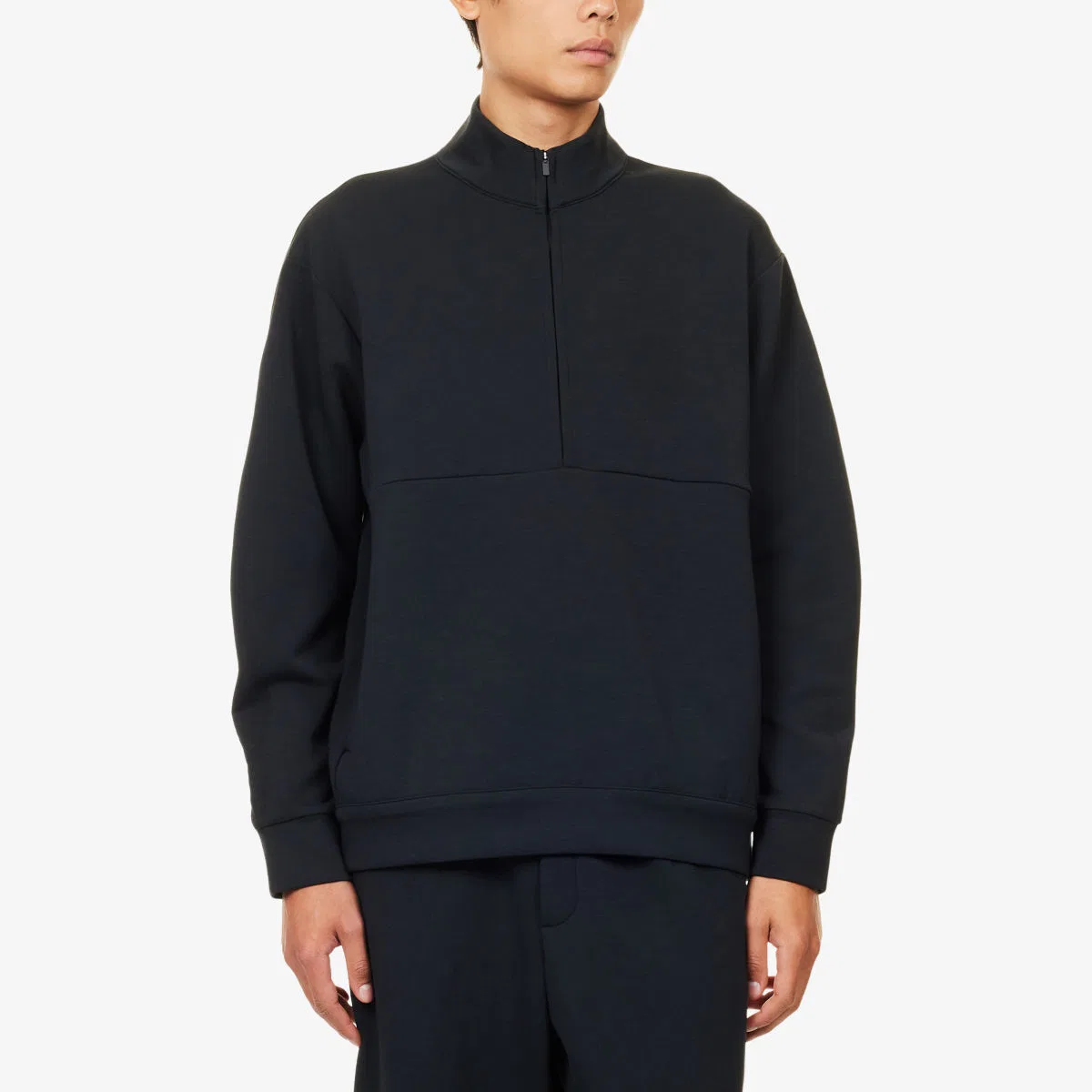 Эластичная тканая толстовка Dri-fit с застежкой-молнией на четверть длины Nike, черный/темно-серый — фото 3