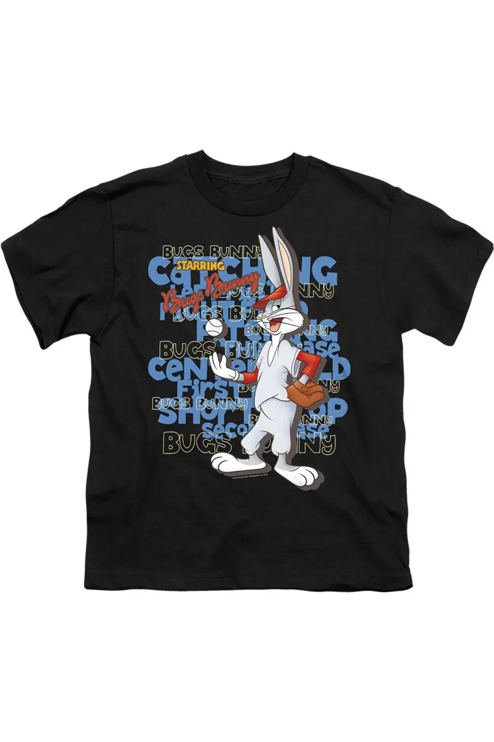 Детская футболка для мальчиков с коротким рукавом с принтом Looney Tunes Bugs Bunny Gildan, черный