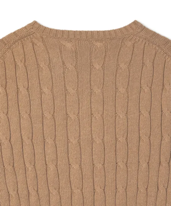 Свитер из хлопка с кабельным узором, Polo Ralph Lauren, Medium Beige — фото 4