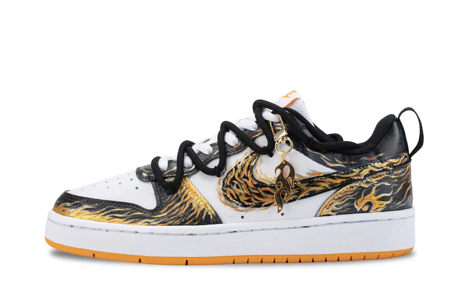 Детские кроссовки-скейтбординг с низким верхом Nike Court Borough, Black Orange (Black Gold Shopping Bag) — фото 3