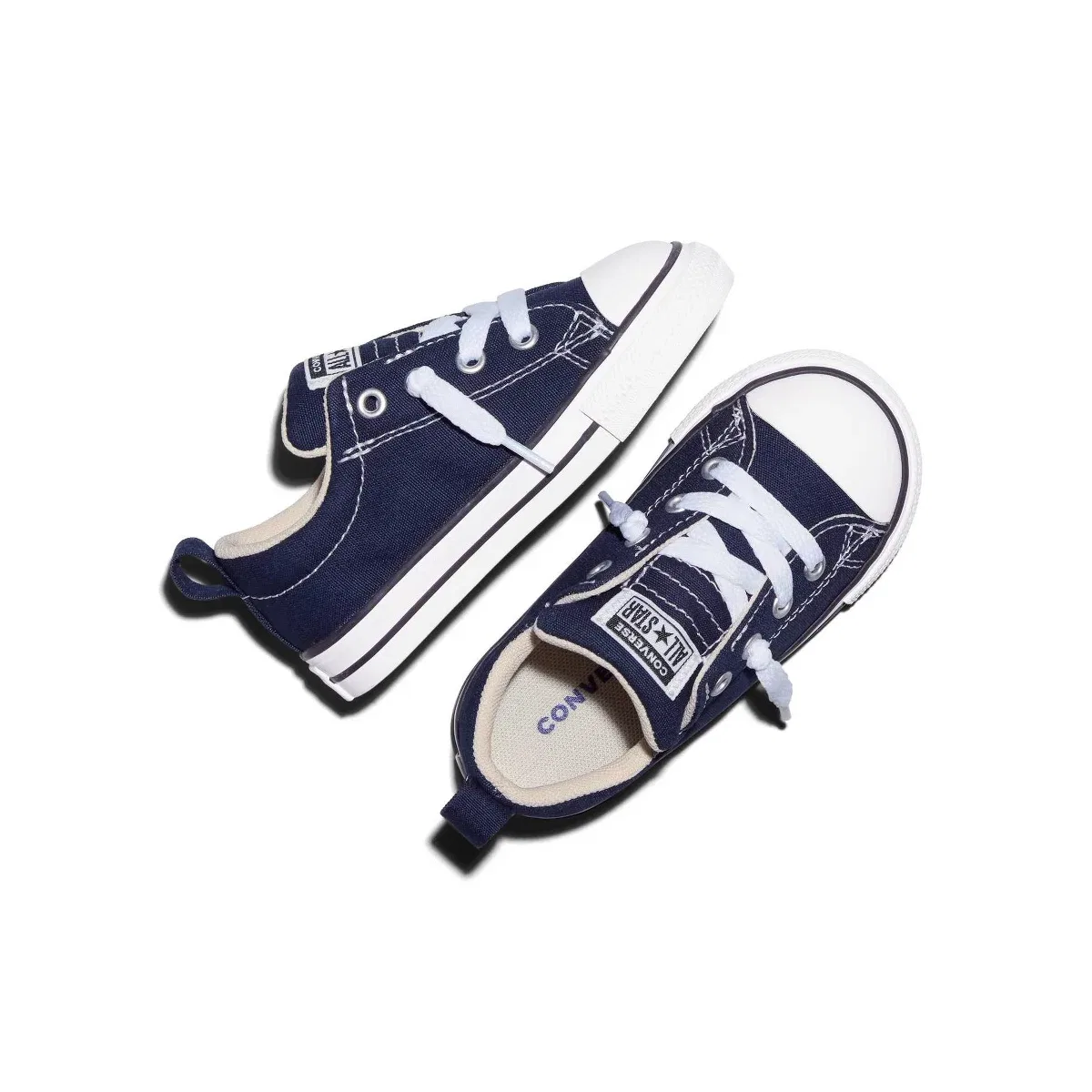 Детские кеды для девочек с принтом Converse, Navy Blue — фото 3