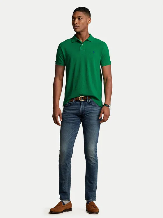 Поло slim fit Polo Ralph Lauren, зеленый — фото 2