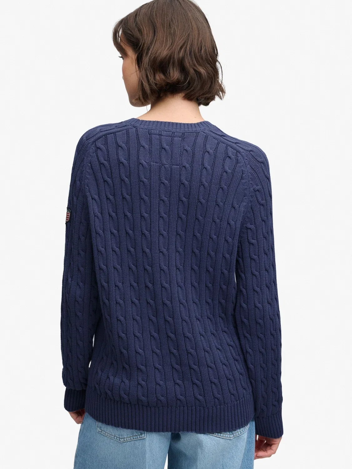 Свитер свободного кроя Slouchy Cable Knit Superdry, фиолетовый — фото 2