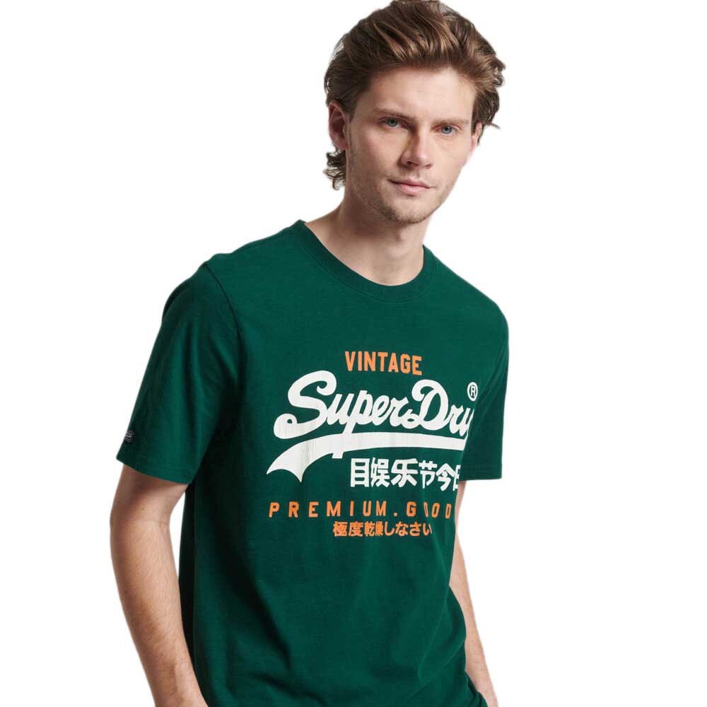 Футболка Superdry Classic Vintage Logo Heritage Short Sleeve Round Neck, зеленый — фото 2
