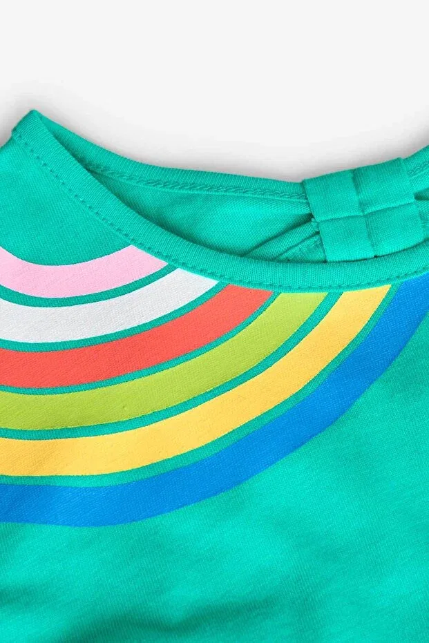 Детская футболка для девочек с коротким рукавом Colorful Girl's T-Shirt Boboli, Blue — фото 3
