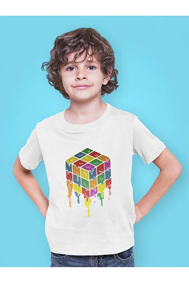 Детский комплект футболок для девочек с принтом Rubik'S cube Bumeta, White — фото 3