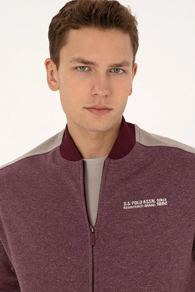 Мужской кардиган с длинным рукавом U.S. Polo Assn., Plum — фото 2