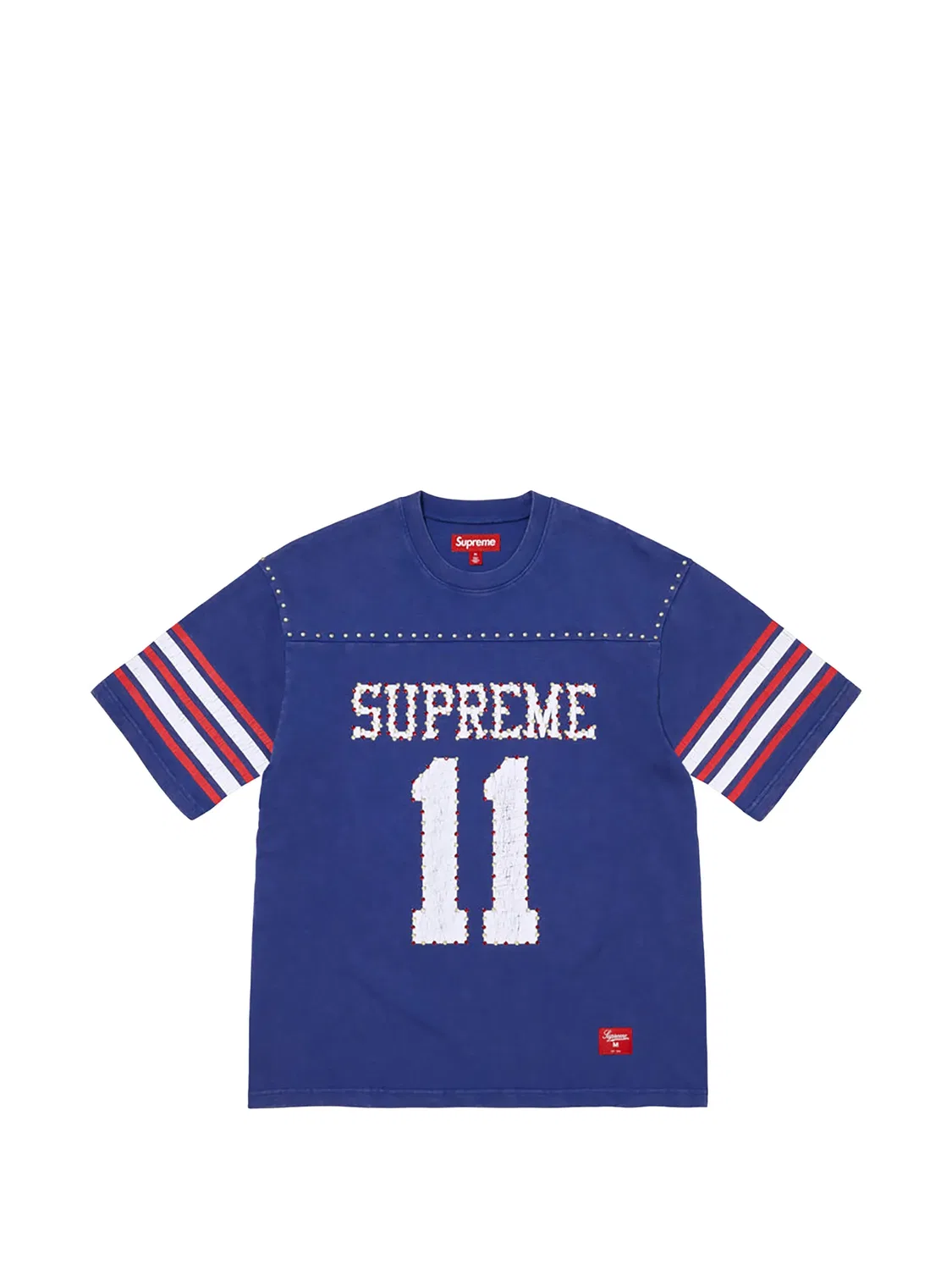 Футболка с заклепками, синяя Supreme, синий