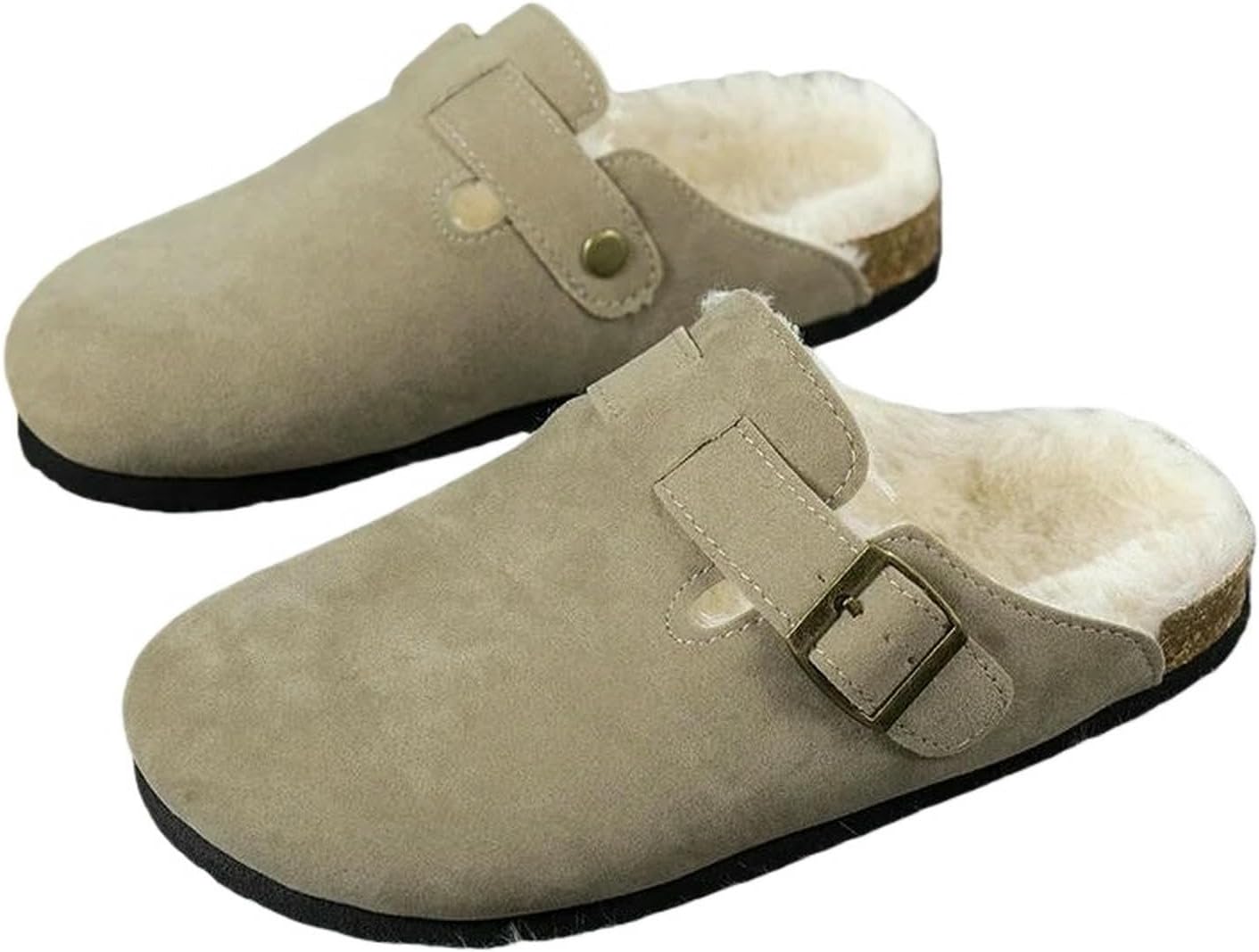 

Домашние тапочки UEBHERV для женщин и мужчин, зимние плюшевые тапочки, уютная домашняя обувь для женщин, хаки