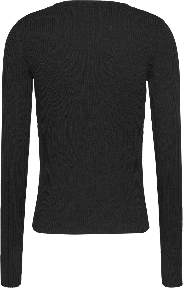 

Кардиган Tommy Jeans "TJW TECH RIB CARDIGAN", модного ребристого вида, черный