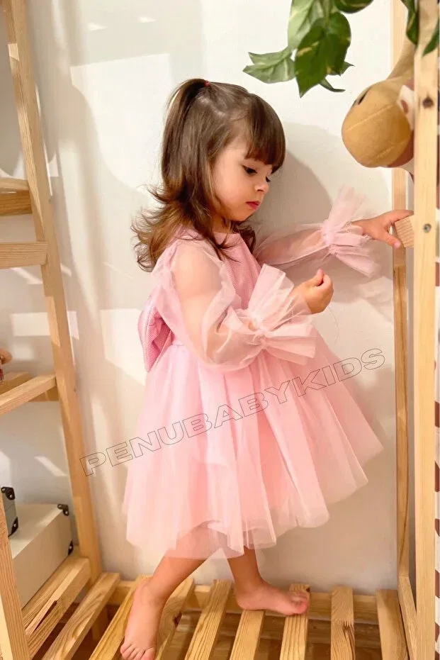 Детское платье для девочек с длинным рукавом Penu Baby Kids, Pink