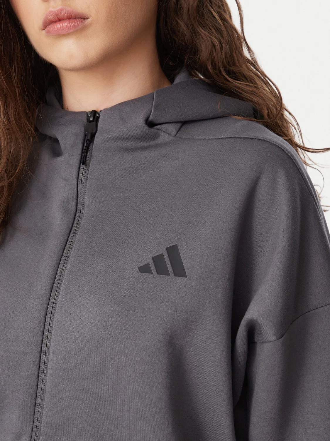 Женская толстовка стандартного кроя Z.N.E. Full Zip Adidas, серый — фото 4