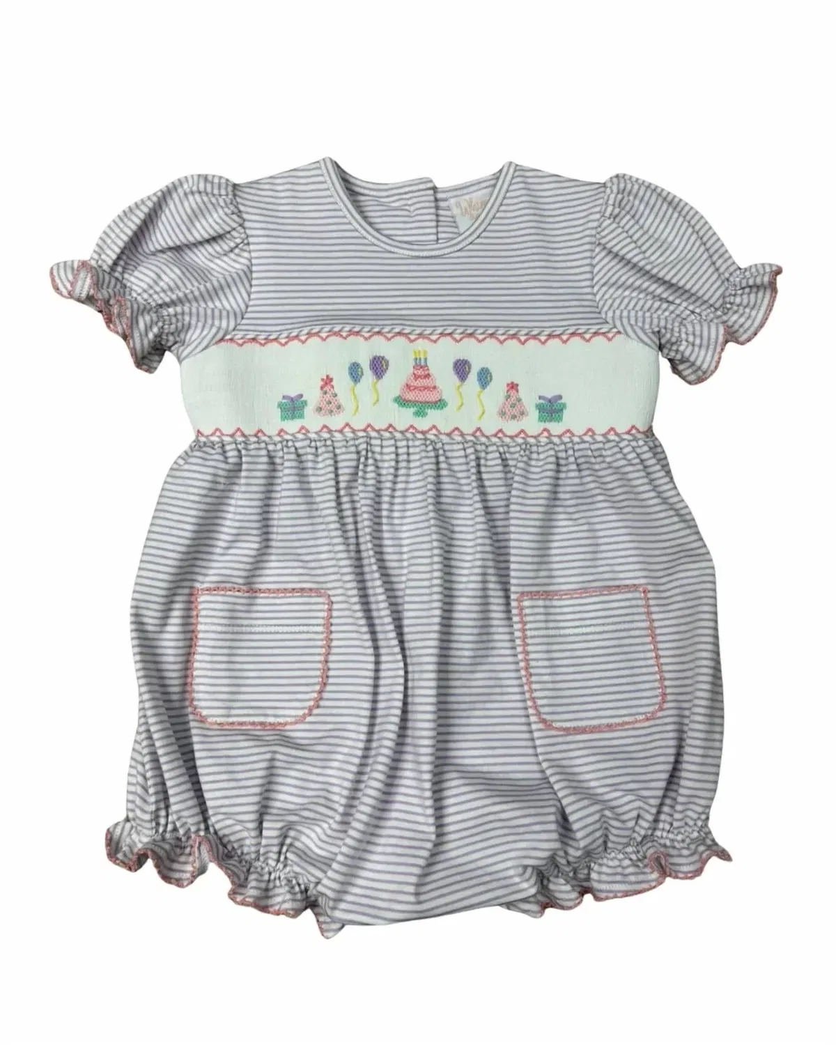 Детский боди-комбинезон для девочек с коротким рукавом и вышивкой Birthday Bash Whimsy Bay Kids, Birthday Bash