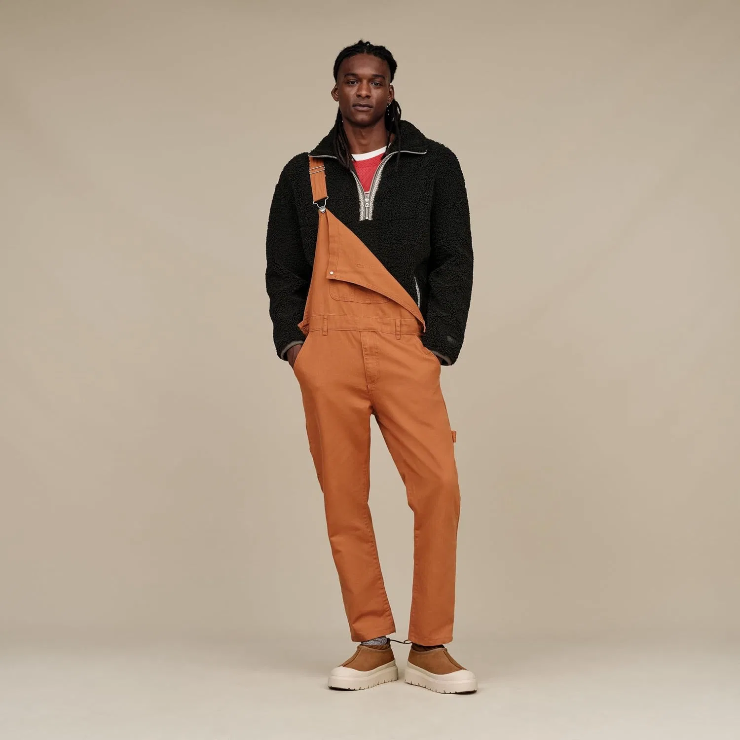 Кроссовки мужские UGG Tasman Weather Hybrid, каштановый/белый — фото 2