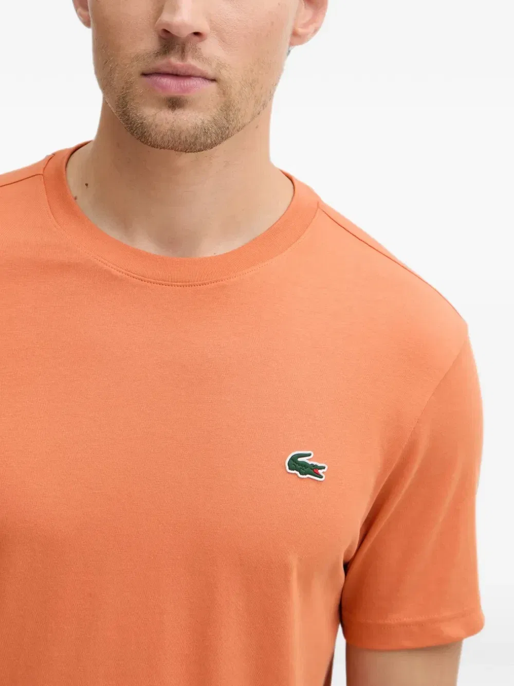 Футболка с логотипом-нашивкой Lacoste, оранжевый — фото 4