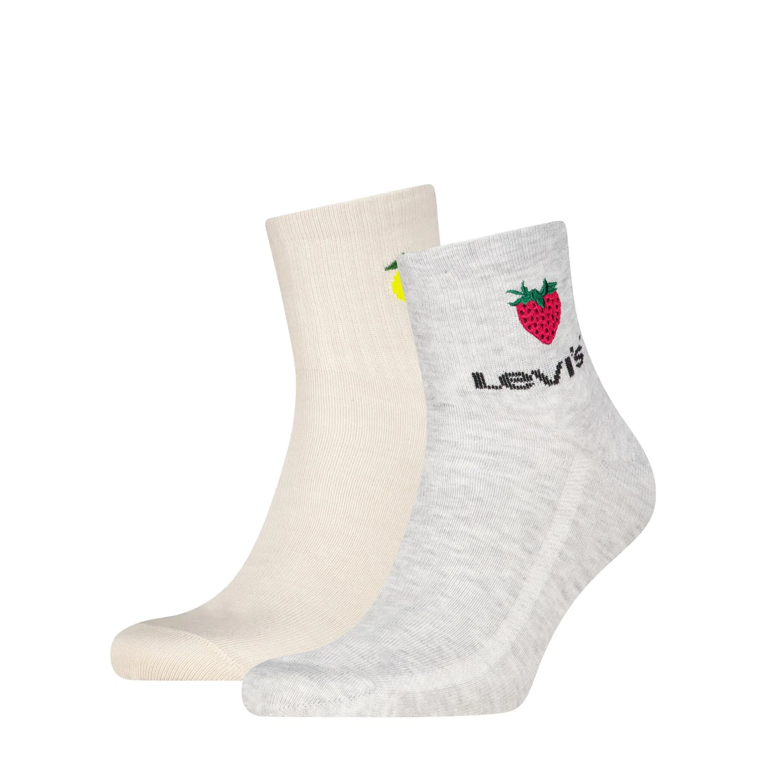 Мужские короткие носки с фруктовым принтом Levi's, Grey/Beige