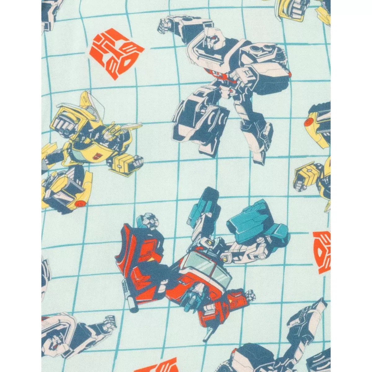 Детская рубашка с коротким рукавом с принтом Transformers Hawaiian Button Down Dress Shirt Transformers, Soft Aqua Green — фото 3