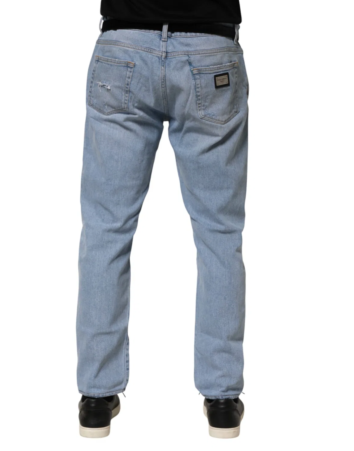 Мужские джинсы с эффектом потертости Slim Fit Jeans Dolce & Gabbana, Blue — фото 4