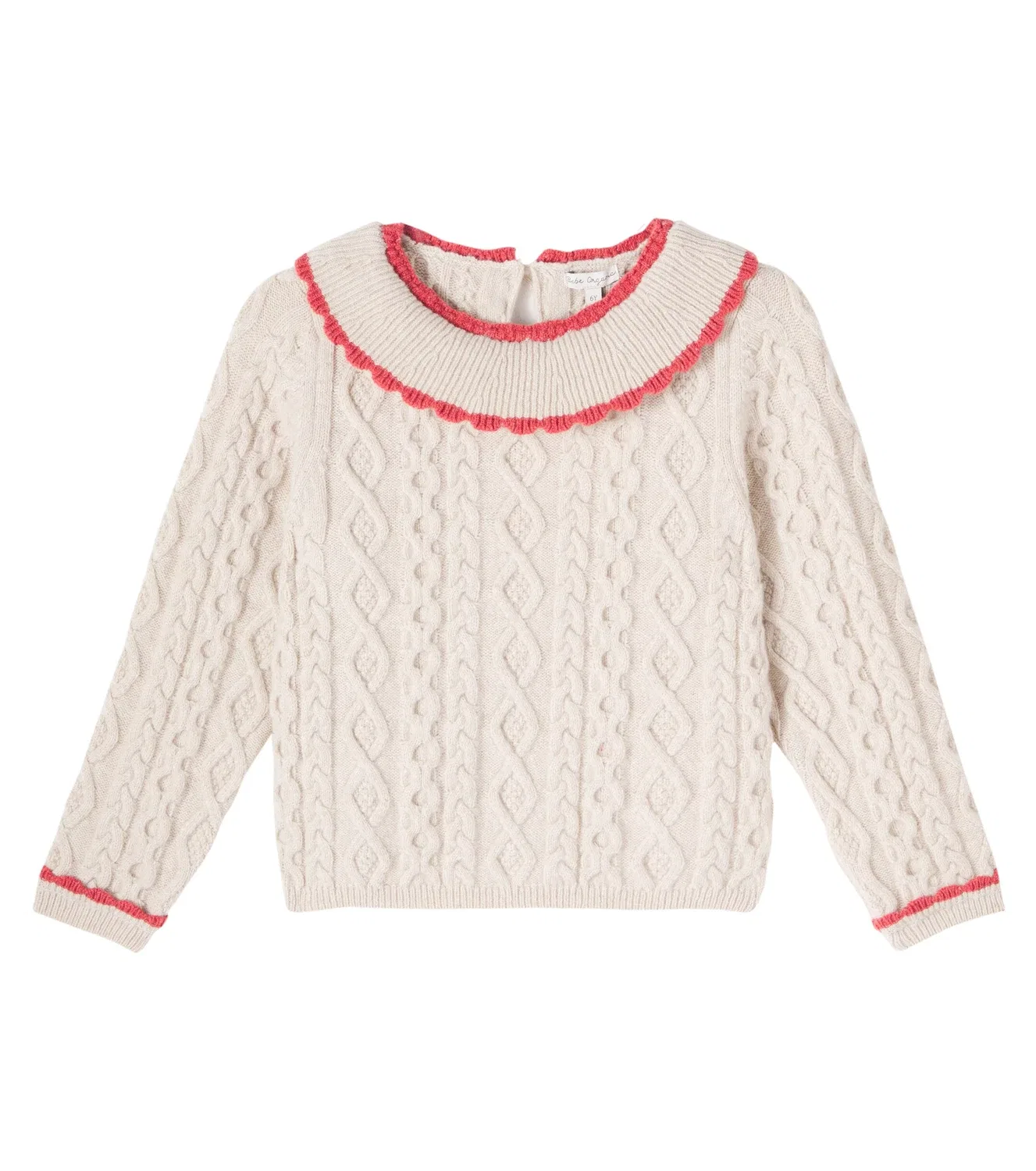 Свитер из шерстяной смеси с пуговицами сзади Sienna Bebe Organic, бежевый