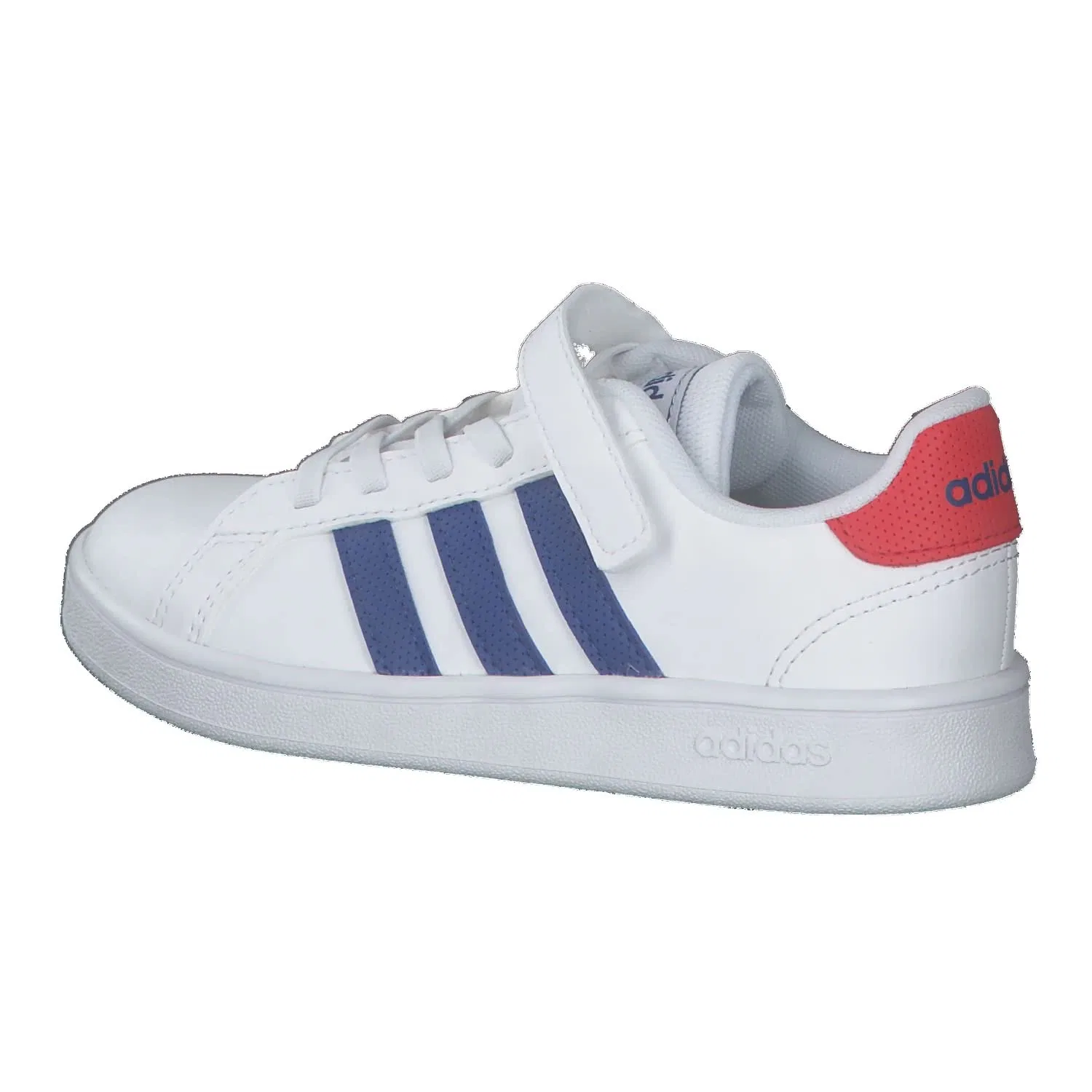 Детские кроссовки для мальчиков с липучкой Grand Court Adidas, White Team Royal Blue Vivid Red — фото 3