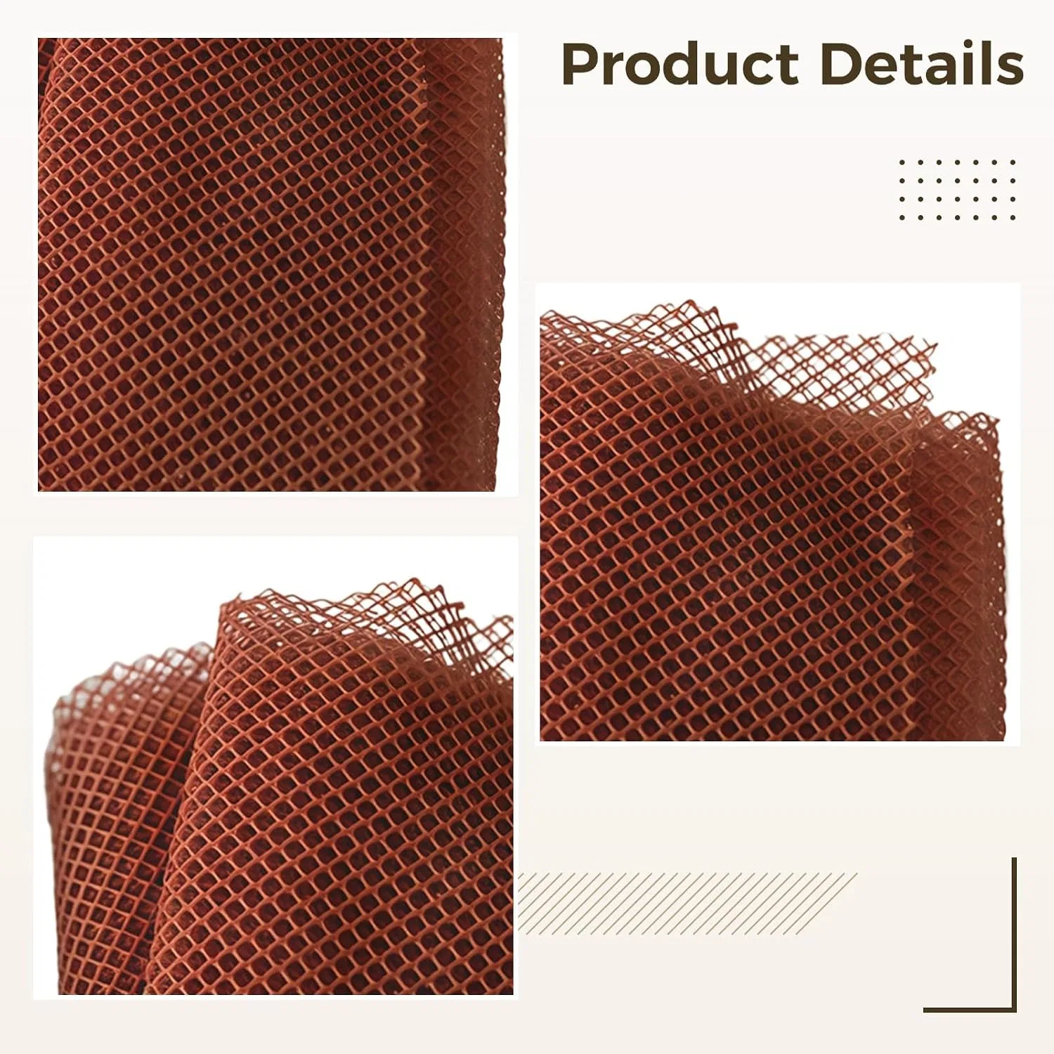 Мочалка для тела Mesh Sponge, нейлон, коричневый, 2 шт, 21x19x3 см Kronabelle — фото 2
