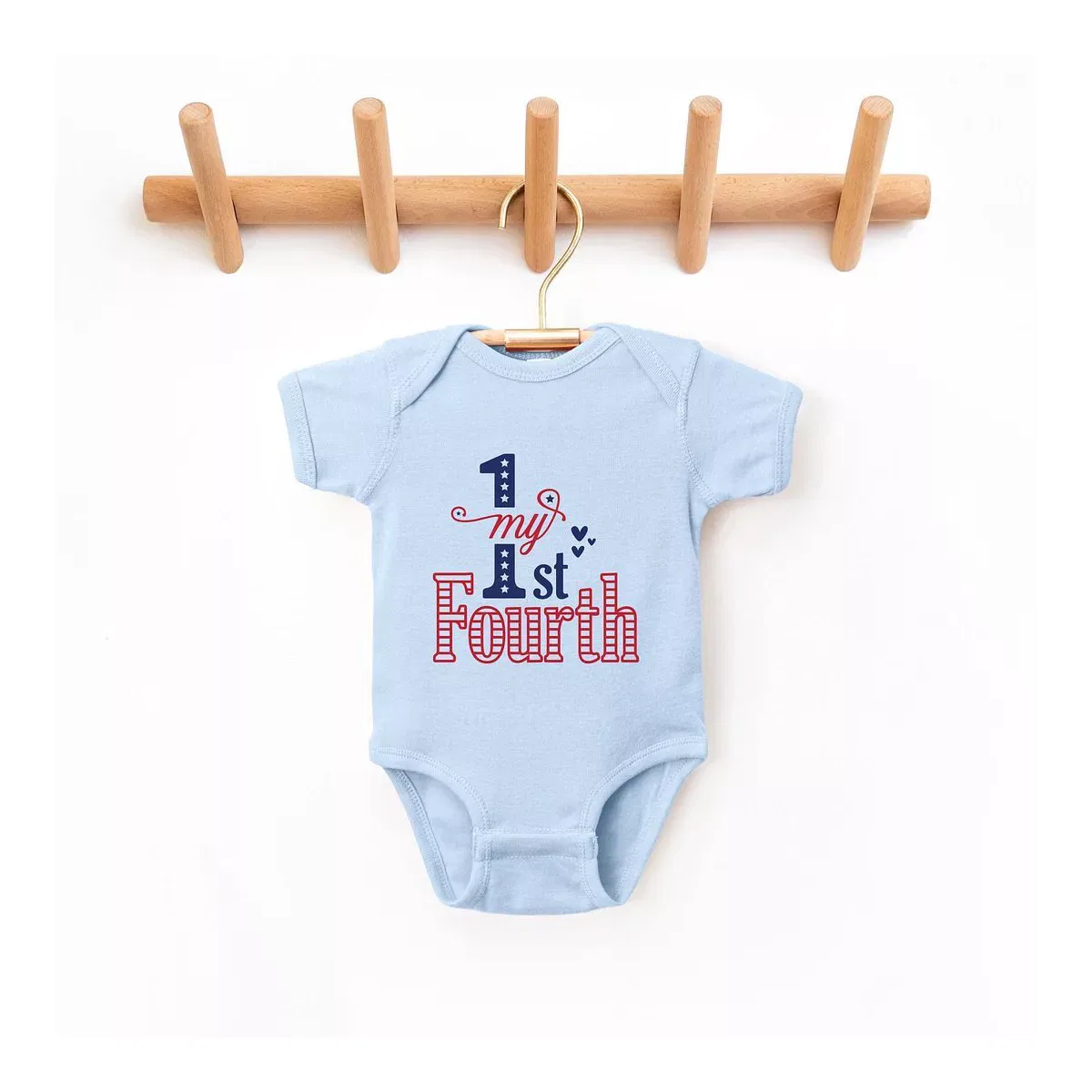 Детский боди с коротким рукавом My First Fourth Of July The Juniper Shop, Light Blue