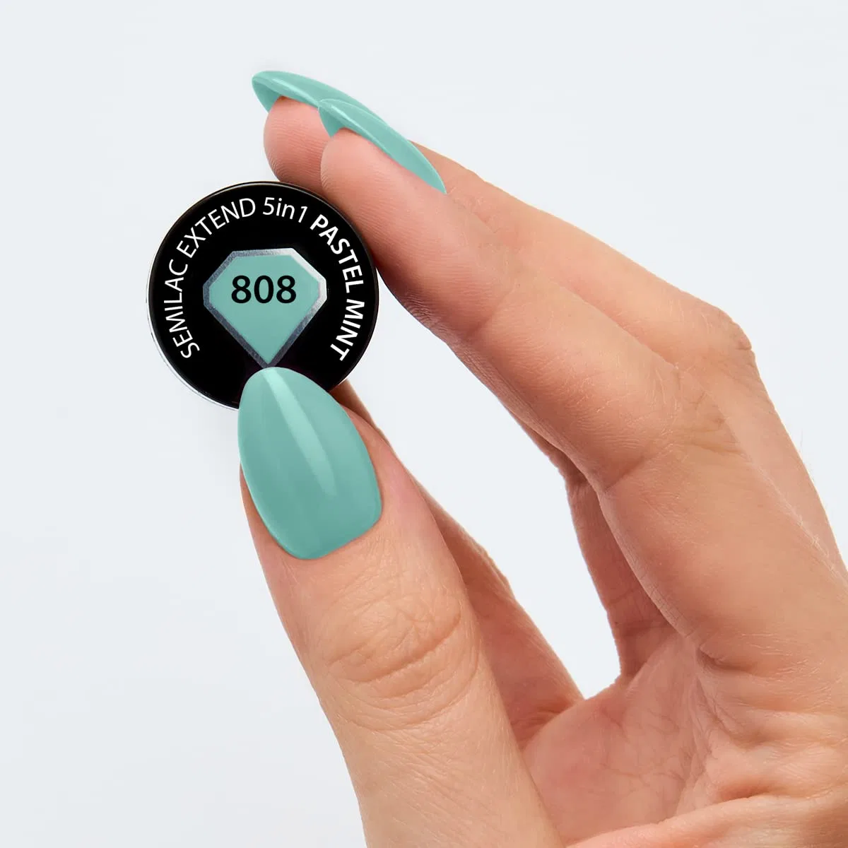 УФ-гель-лак для ногтей «5-в-1» Semilac Extend, мятный Semilac, 808 Pastel Mint — фото 2
