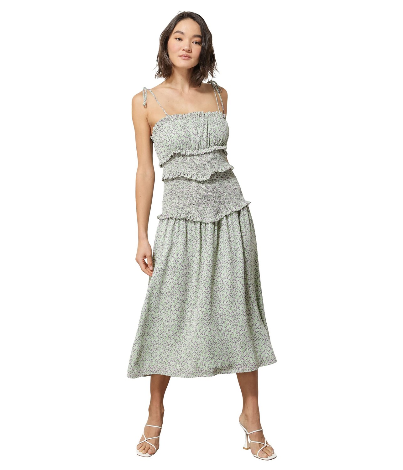 

Платье line and dot, Bianca Floral Print Midi Dress