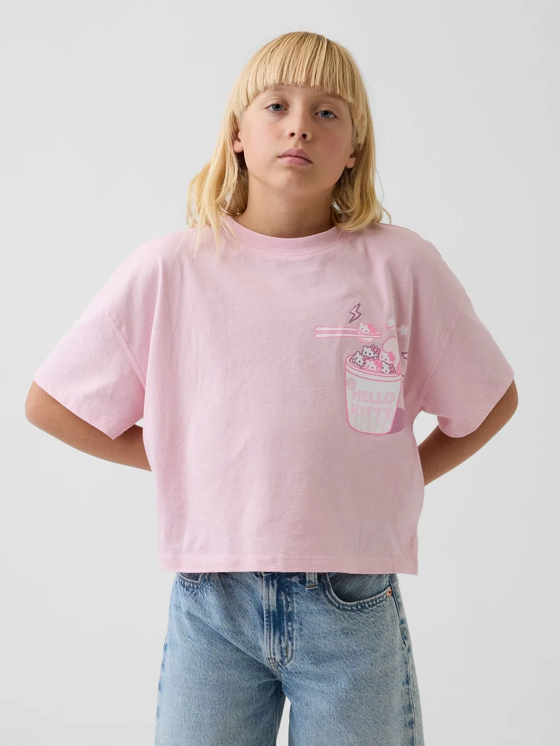 Футболка оверсайз Hello Kitty Gap, розовый