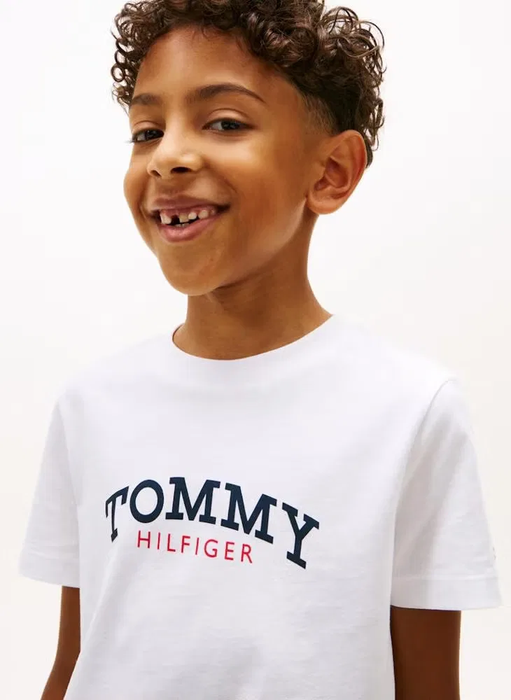 Комплект из футболки и шорт из хлопкового футера Tommy Hilfiger, белый — фото 4