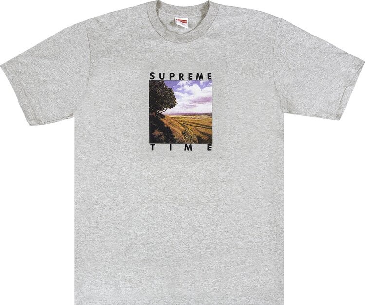 

Футболка Supreme Supreme Time Tee 'Heather Grey', серый