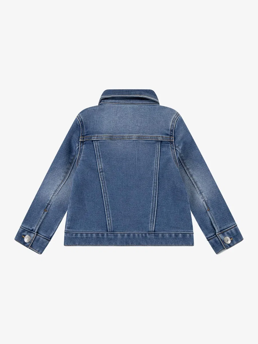 Детская куртка Levi's Kids для межсезонья 'MY FIRST TRUCKER' из синего денима — фото 2