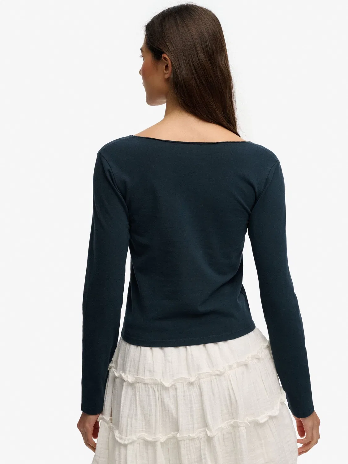 Топ Athletic Essential Gathered Long Sleeve Superdry, синий — фото 2
