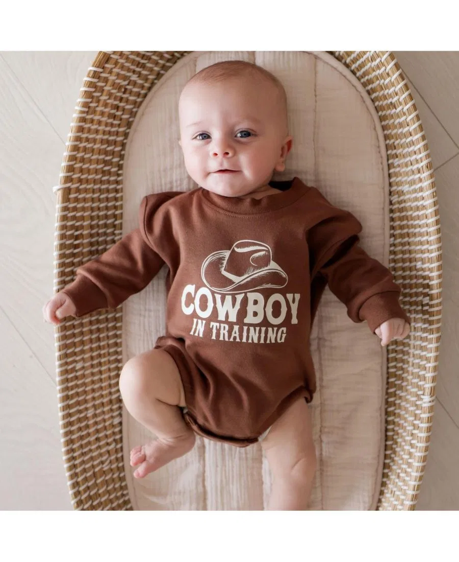 Боди-комбинезон с длинным рукавом Cowboy In Training Sweet Wink, Brown — фото 2