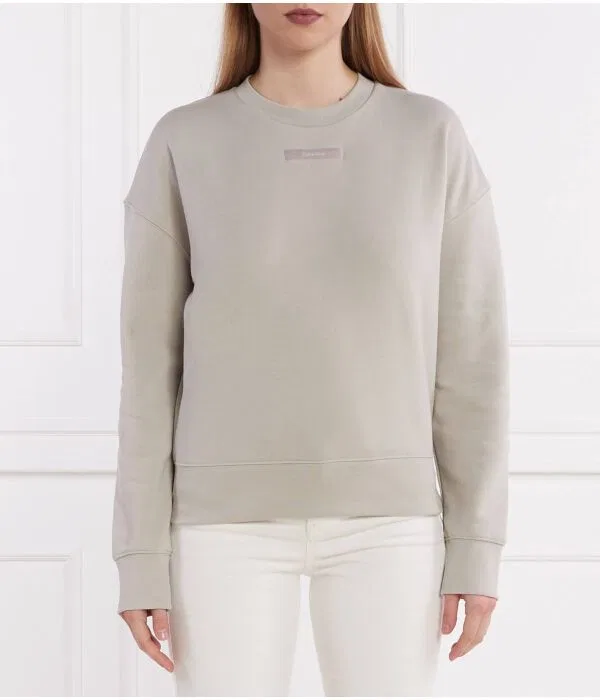 Женский пуловер с логотипом Calvin Klein, бежевый