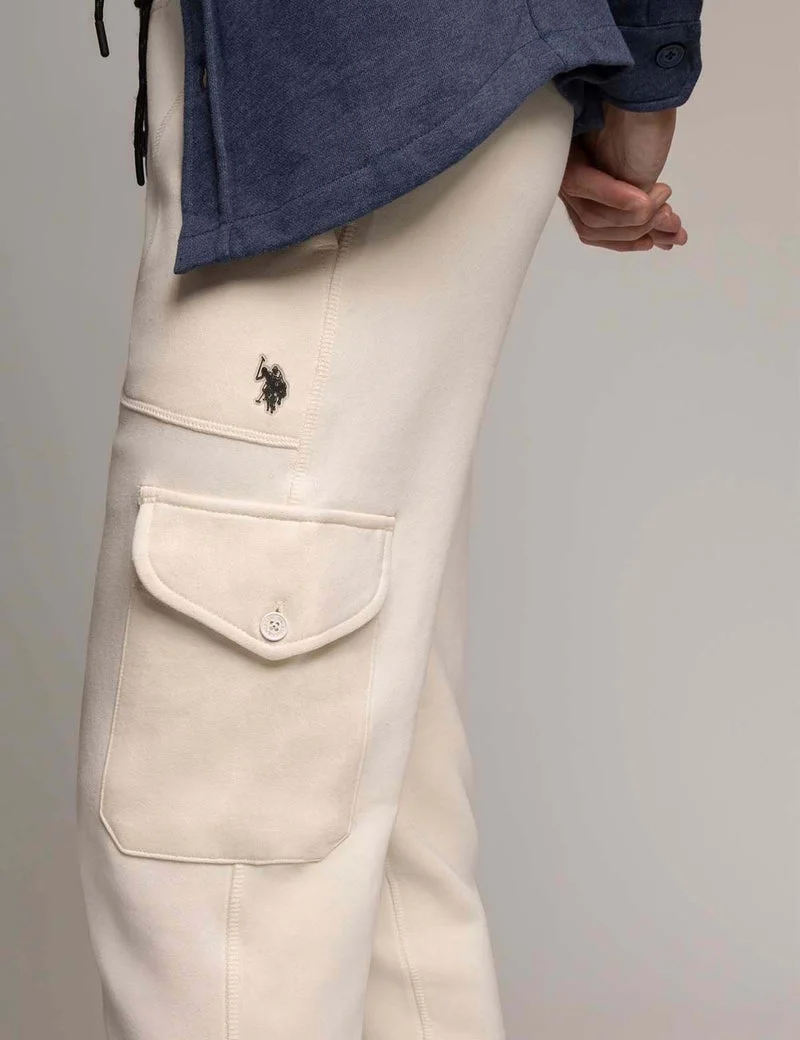 Мужские джоггеры U.S. Polo Assn. White Label French Terry Cargo, бежевый — фото 2